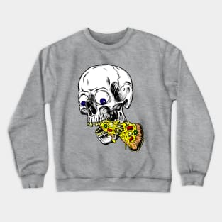skeleton eating pizza Crewneck Sweatshirt